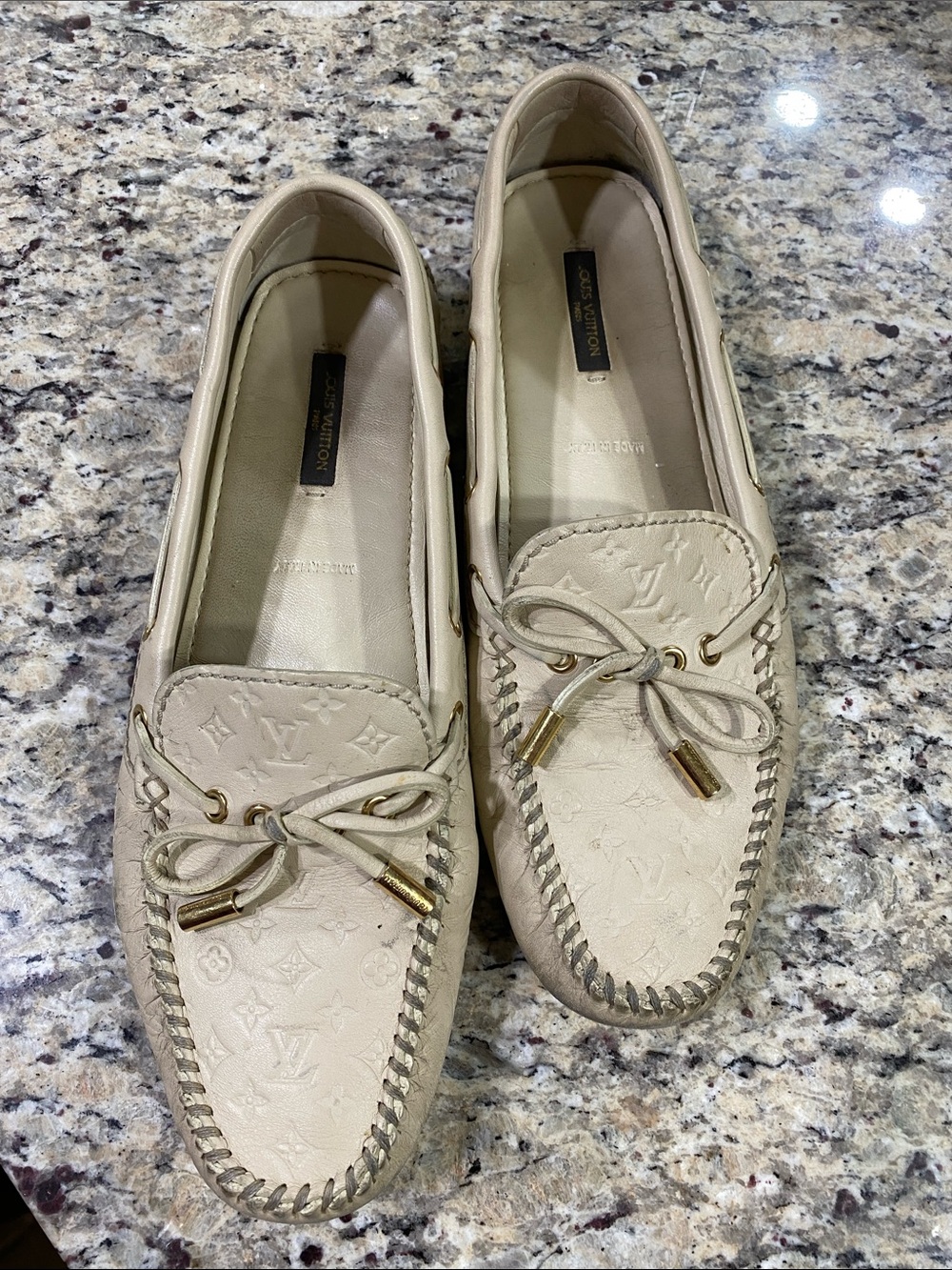 Louis Vuitton Ivory Monogram Driving Loafers 🏁